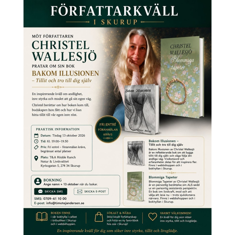 Författarkväll i Skurup med Christel Wallesjö -13 oktober