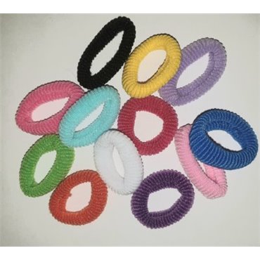 Gummiband i bomull-(12st/fp Blandade färger)