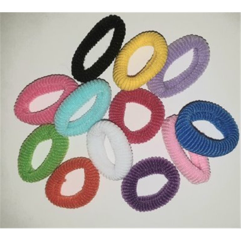 Gummiband i bomull-(12st/fp Blandade färger)