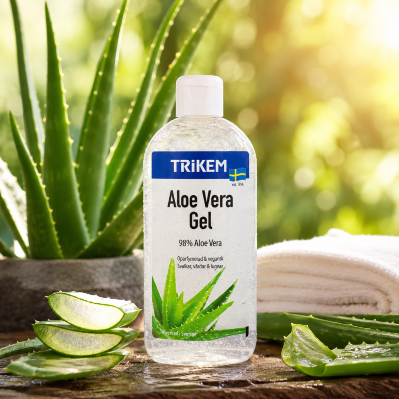 Aloe Vera Gel efter sol och för känslig hud i naturlig miljö