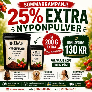 Nyponpulver 1,5 Extra finmalet