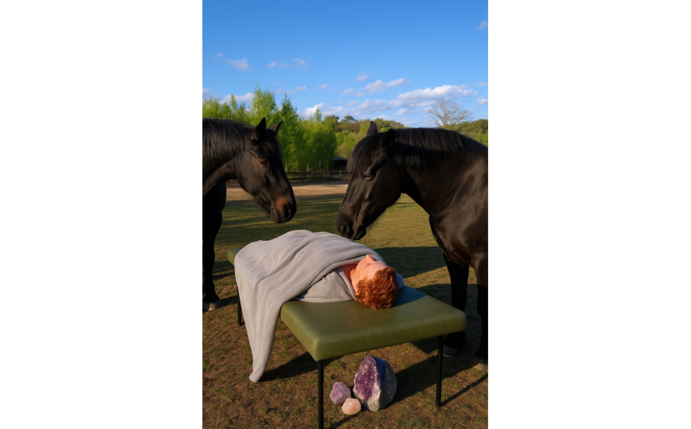 Healingmeditation med Häst & Kristaller (HUT) i Blentarp – Djup återhämtning i naturen